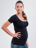 Tehotenské tričko krátky rukáv – Čierne