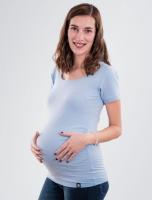 Těhotenské tričko krátký rukáv - Světle modré