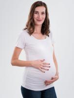 Těhotenské tričko krátký rukáv - Bílé