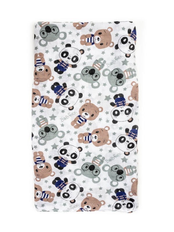 Bambusová zavinovací plena - Medvídci v triku