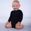 Body na látkové pleny dlouhý rukáv - Černá